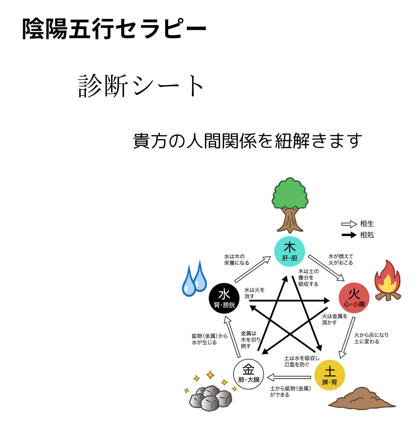 陰陽五行セラピー　診断シート